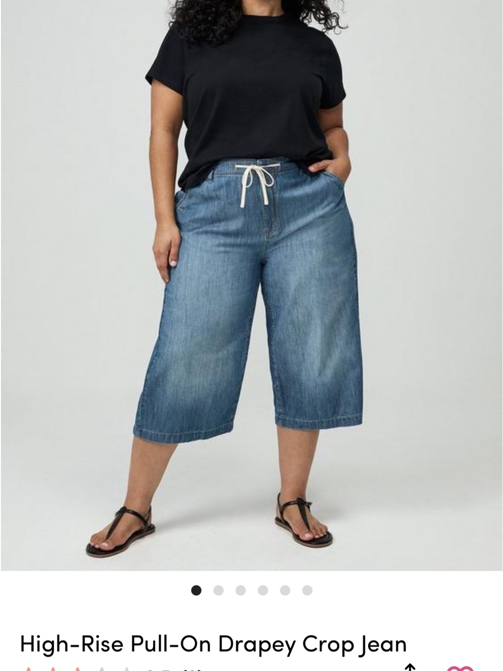 torrid Blue High-Rise Pull-On Drapey Crop Jeans